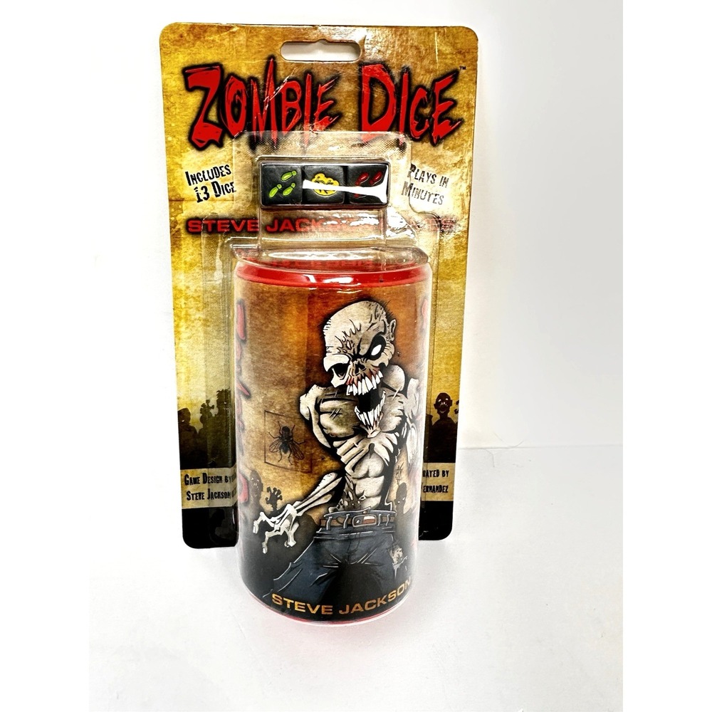 Zombie Dice ~ Steve Jackson Games 13 dice with plastic Zombie Dice With Case NEW